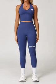 Strikers Halter Neck Crop Top Blue